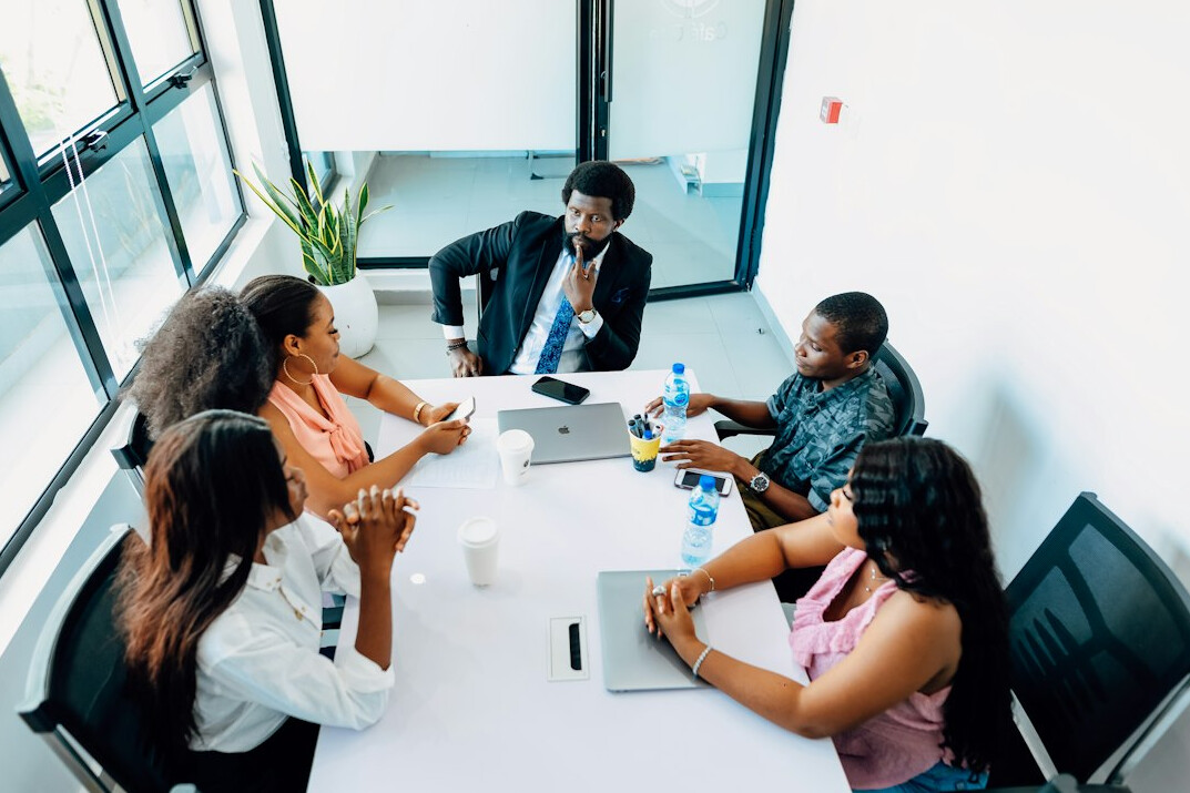 woman leading meeting
