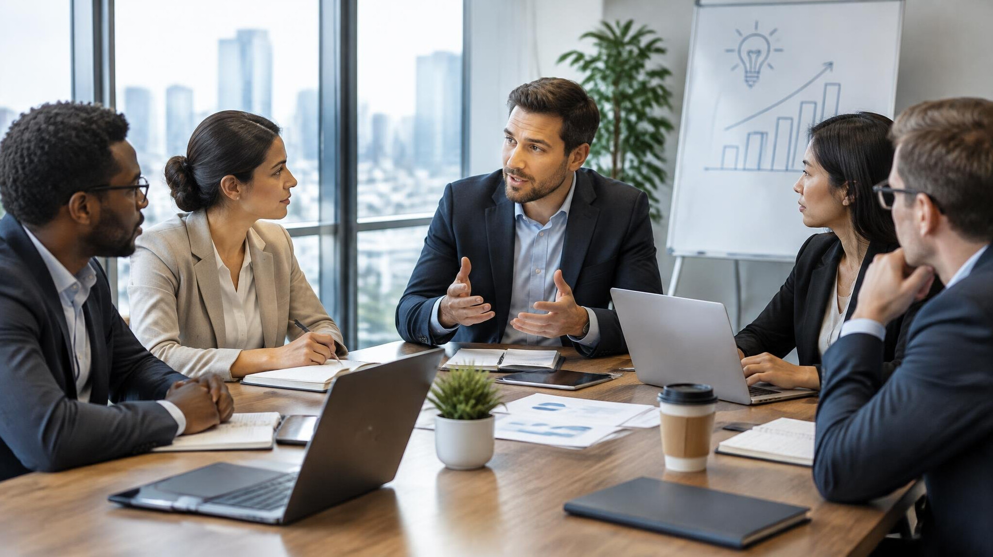 group business meeting table